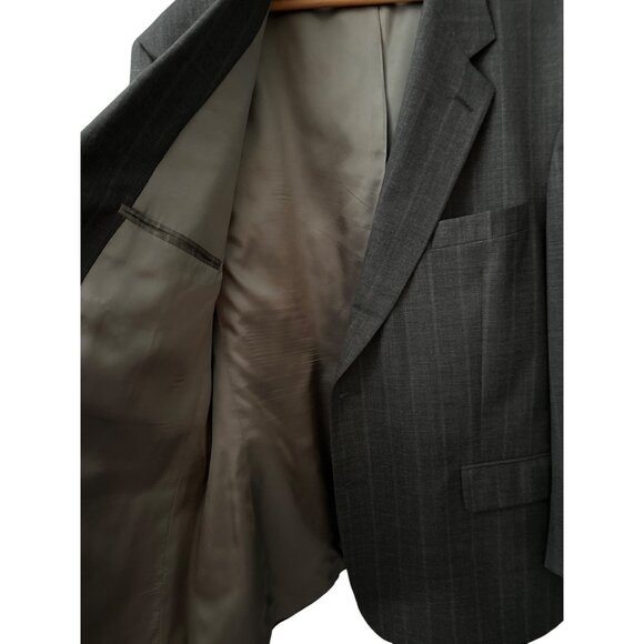 Brooks Brothers Blazer Gray Pinstripe Wool Suit Jacket 2-Button Classic Size 46R - Picture 3 of 7